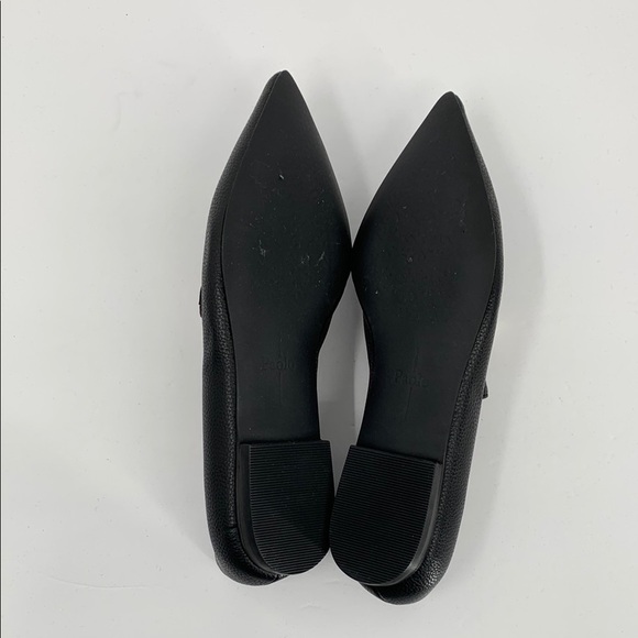 Linea Paolo Mabel pointed toe slip-on loafer black gold chain shoe preppy 4.5 - Picture 6 of 6